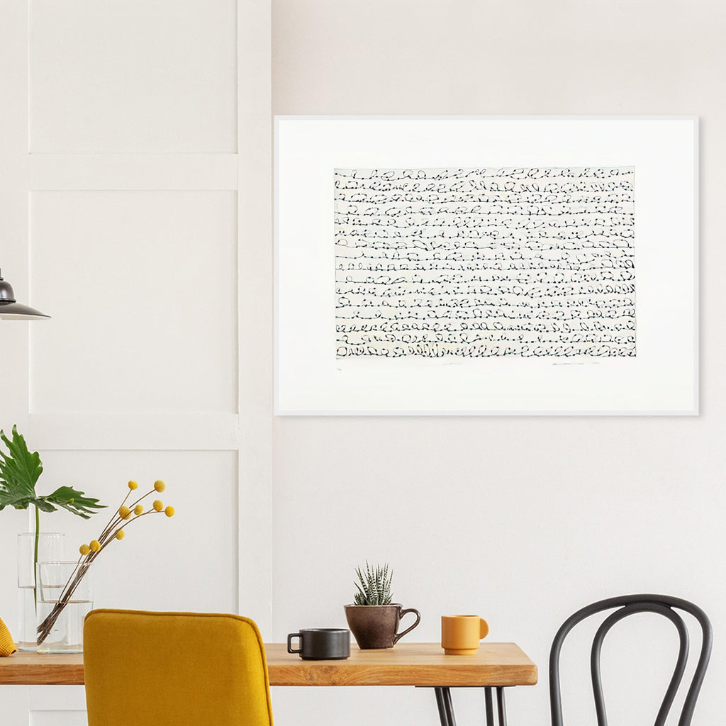 Yayoi Kusama framed print — Endless makes the idea of continuation its subject, inviting the eye to follow pattern without expecting a clear endpoint