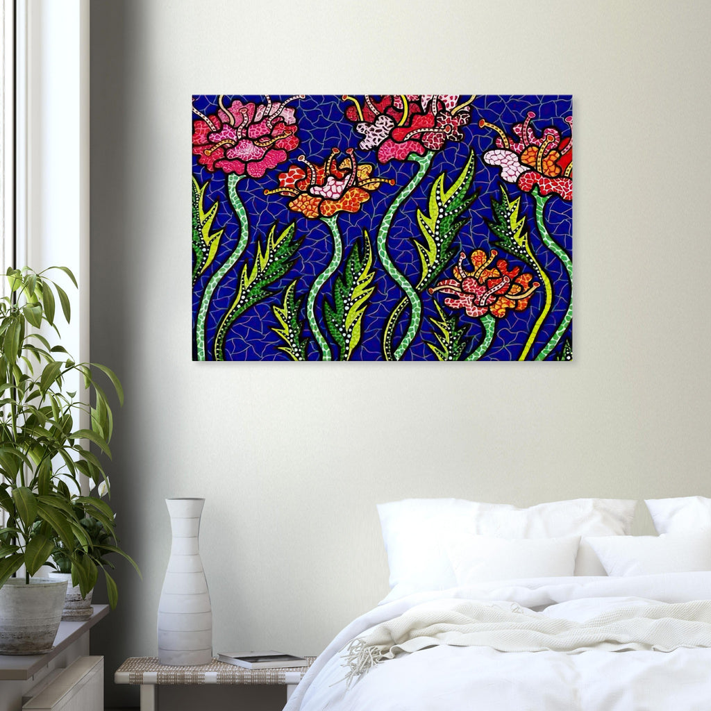 Yayoi Kusama canvas print — Summer Flowers brings a seasonal specificity to Kusama’s botanical imagery, suggesting a moment of warmth and vigorous bloom