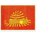 Yayoi Kusama poster — Hat (Orange) presents a familiar accessory as an exercise in changing color and graphic character, 15x20 cm / 6x8″