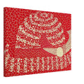 Yayoi Kusama canvas print — Hat (Red) presents a familiar accessory as an exercise in changing color and graphic character, 45x60 cm / 18x24″