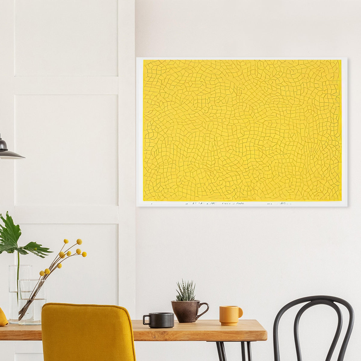 Yayoi Kusama framed print — Infinity Nets (Image 6) explores Kusama’s Infinity Net as a field built from countless repeated marks