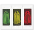 Yayoi Kusama framed print — Pumpkin 2000 (Set) uses a set treatment to reinterpret one of Kusama’s most affectionate subjects, white frame, 30x40 cm / 12x16″