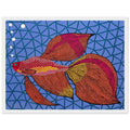 Yayoi Kusama framed print — Goldfish shifts Kusama’s attention from land-based motifs to an aquatic creature whose graceful outline invites a playful graphic treatment, white frame, 30x40 cm / 12x16″
