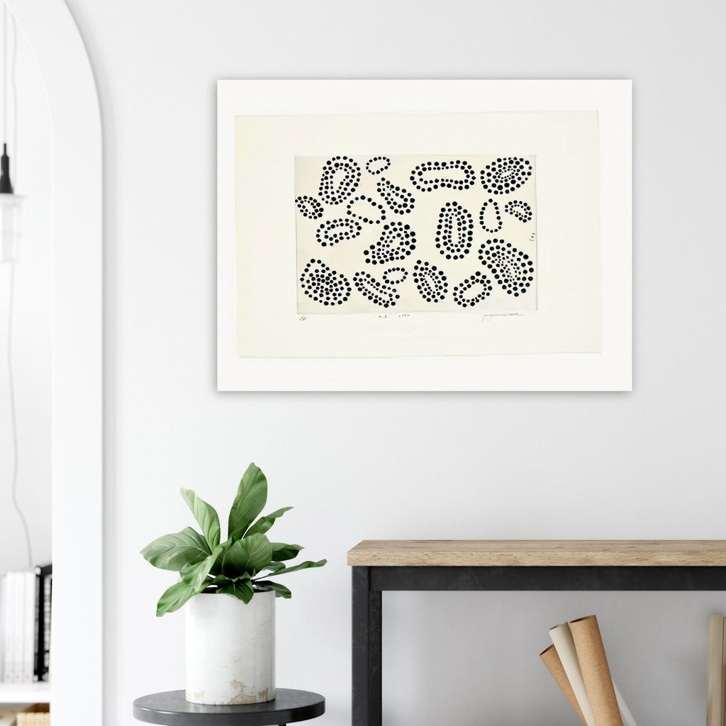 Yayoi Kusama poster — Polka Dots concentrates attention on one of Kusama’s most recognizable artistic building blocks: the repeated circle