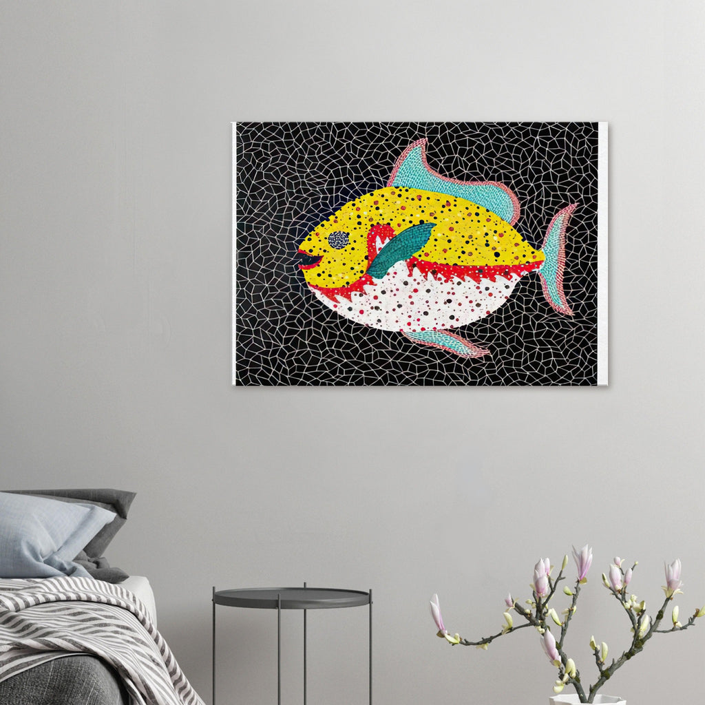 Yayoi Kusama canvas print — Fish gives the fish’s streamlined body and sense of underwater movement a graphic role