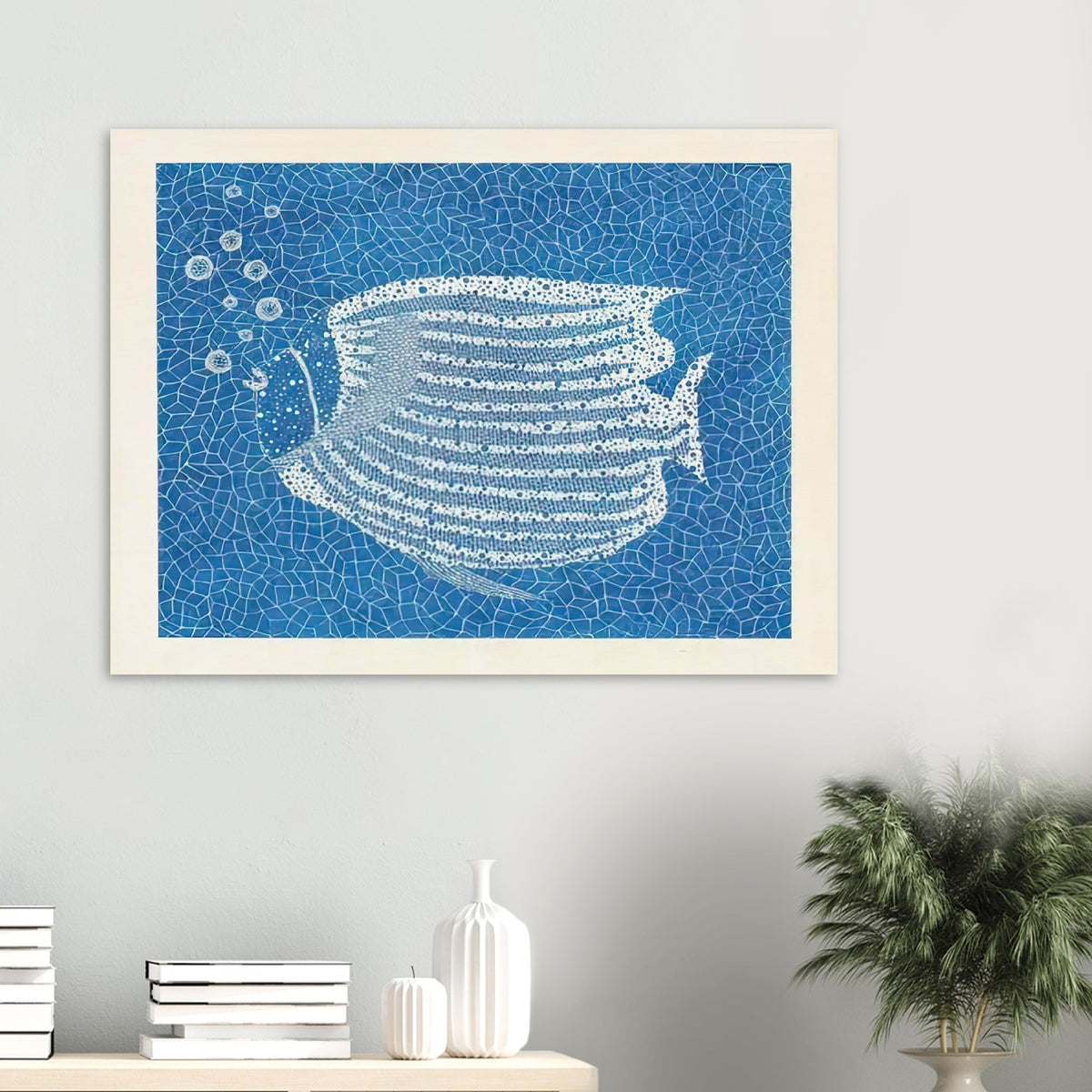 Yayoi Kusama poster — Fish (2) gives the fish’s streamlined body and sense of underwater movement a graphic role