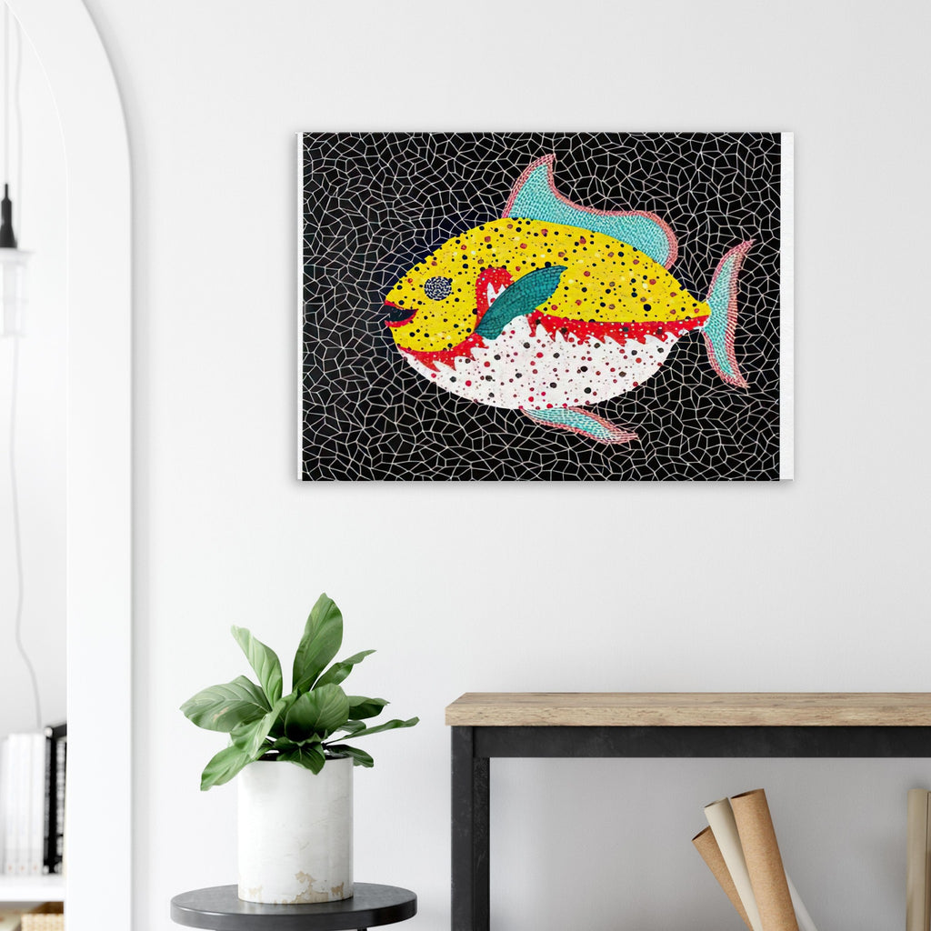 Yayoi Kusama canvas print — Fish gives the fish’s streamlined body and sense of underwater movement a graphic role