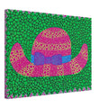 Yayoi Kusama canvas print — Hat II turns an everyday hat into a subject for playful observation, 45x60 cm / 18x24″