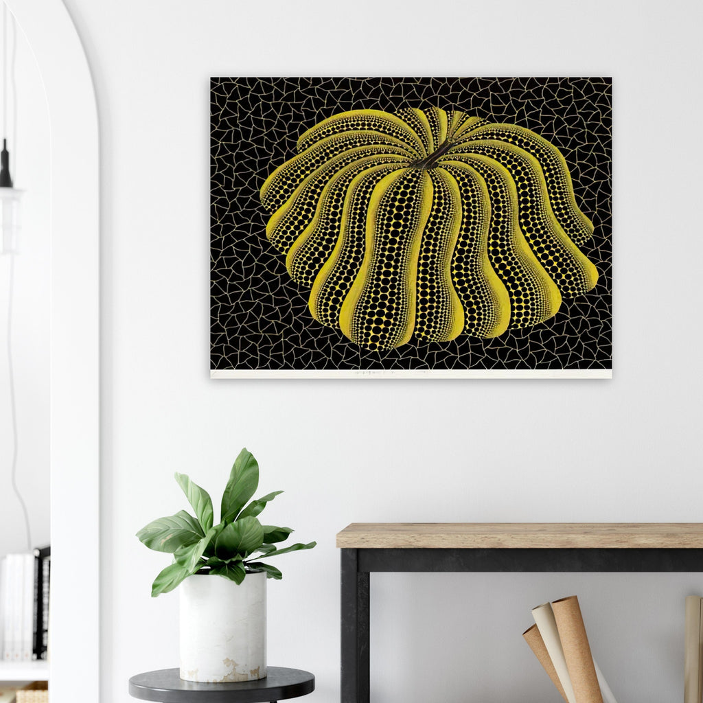 Yayoi Kusama poster — Napping Pumpkin gives the artist’s beloved gourd a gently humorous, almost human personality