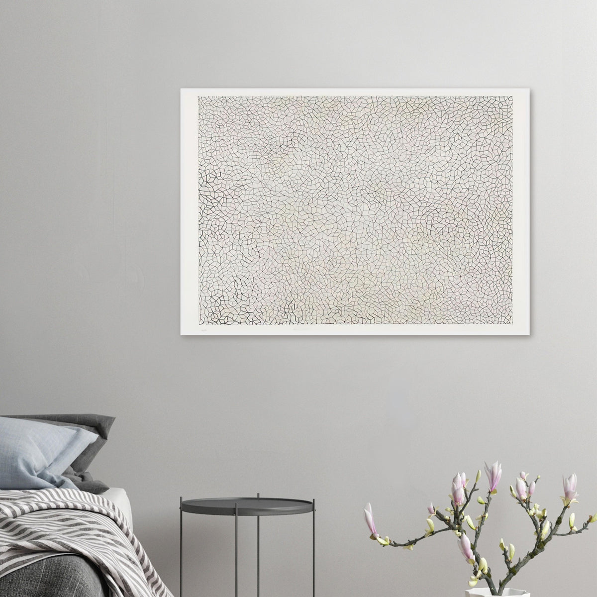 Yayoi Kusama framed print — Infinity Nets (Image 3) explores Kusama’s Infinity Net as a field built from countless repeated marks