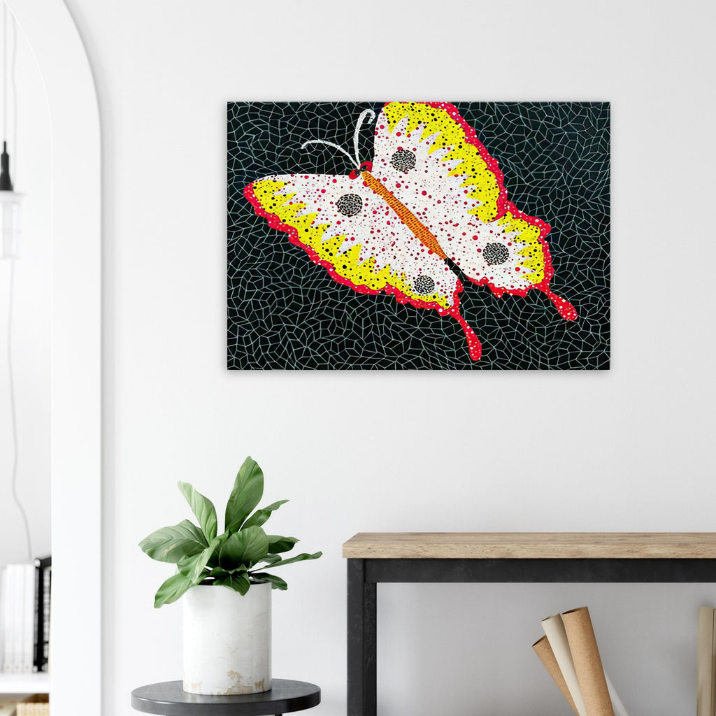 Yayoi Kusama canvas print — Butterfly [Kusama 81] by Yayoi Kusama takes the lightness of a butterfly and gives it graphic intensity through pattern