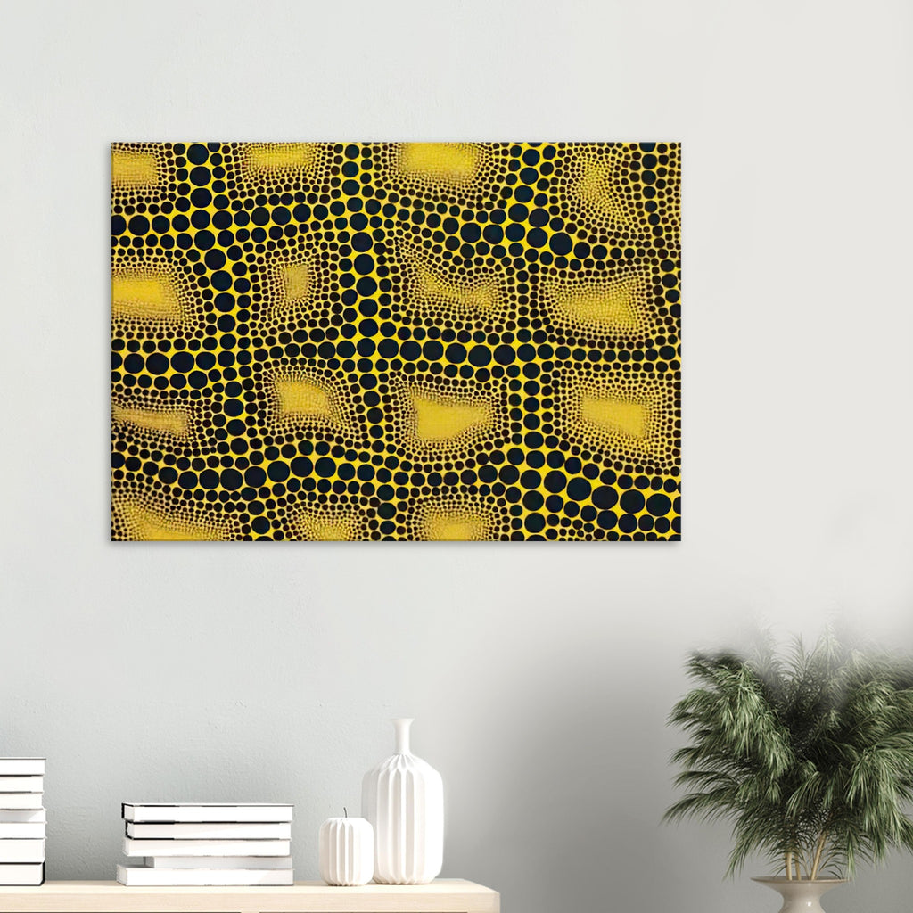 Yayoi Kusama canvas print — Town introduces a built environment into Kusama’s range of natural and domestic subjects