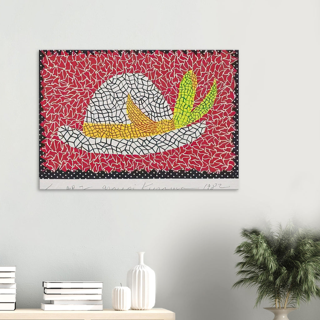 Yayoi Kusama canvas print — Hat (4) turns an everyday hat into a subject for playful observation
