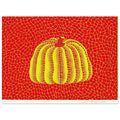 Yayoi Kusama poster — Pumpkin Orange presents Kusama’s familiar pumpkin through an explicitly orange variation, 15x20 cm / 6x8″