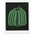 Yayoi Kusama framed print — In Pumpkin (GT) , the familiar pumpkin silhouette becomes a framework for Kusama’s pattern language, white frame, 30x40 cm / 12x16″