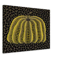 Yayoi Kusama canvas print — Pumpkin (YB-B) [Kusama 327] revisits Kusama’s best-known vegetable through the relationship between its distinctive form and repeating ornament, 45x60 cm / 18x24″