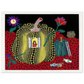 Yayoi Kusama poster — Hello (Image 2) is presented here as a poster based on Yayoi Kusama’s artwork, 15x20 cm / 6x8″