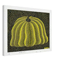 Yayoi Kusama canvas print — Pumpkin 2000 (Yellow) uses a yellow treatment to reinterpret one of Kusama’s most affectionate subjects, 45x60 cm / 18x24″