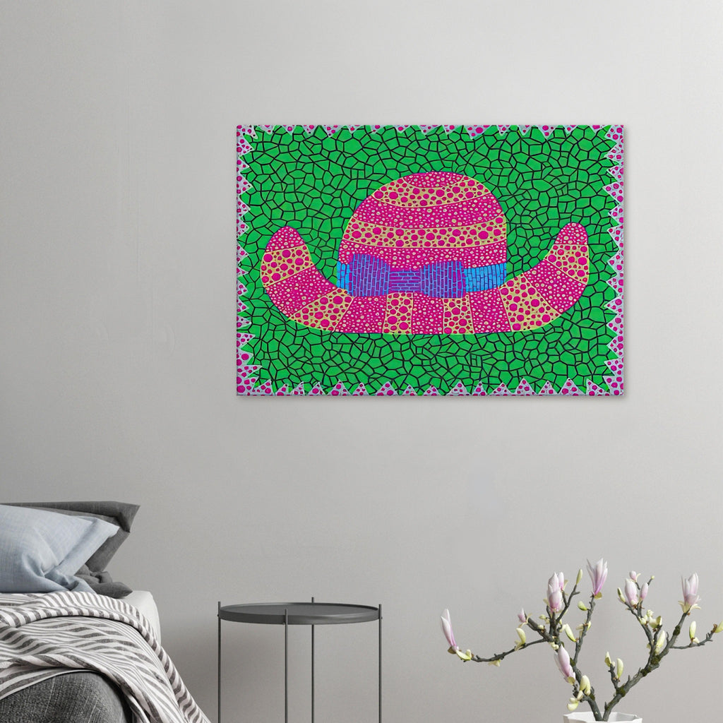 Yayoi Kusama canvas print — Hat II turns an everyday hat into a subject for playful observation