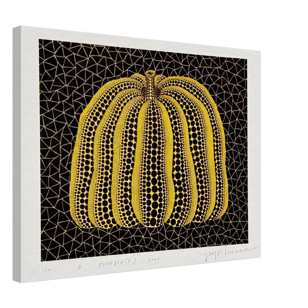 Yayoi Kusama canvas print — Pumpkin (Y) is one precisely named variation on Yayoi Kusama’s iconic pumpkin theme, 45x60 cm / 18x24″