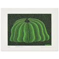 Yayoi Kusama poster — Pumpkin 2000 (Green) uses a green treatment to reinterpret one of Kusama’s most affectionate subjects, 15x20 cm / 6x8″