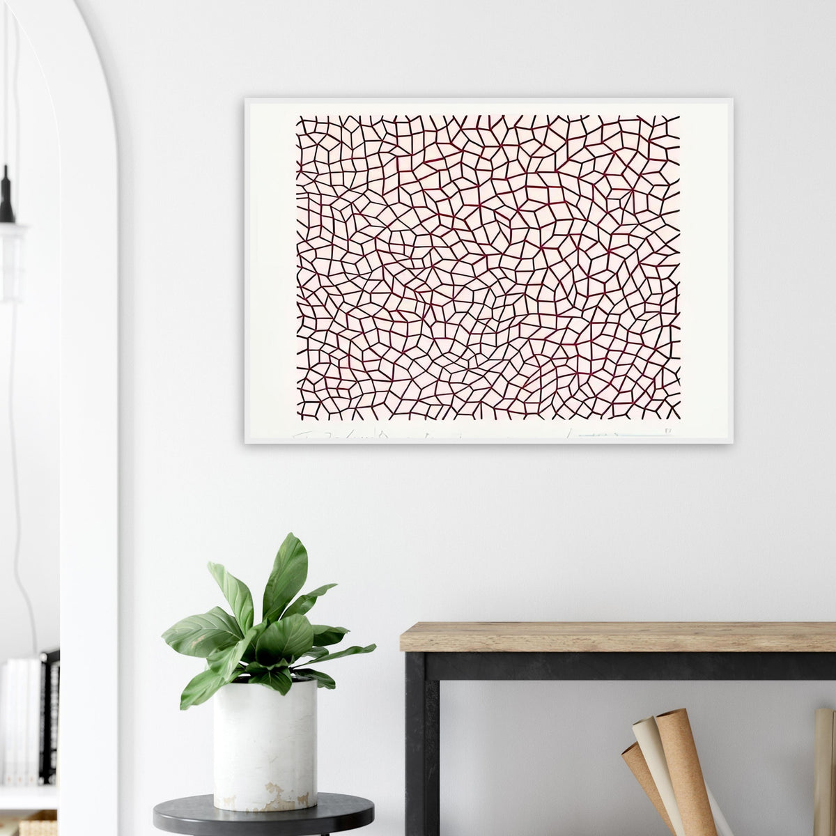 Yayoi Kusama framed print — Infinity Nets (1958) [Kusama 14] explores Kusama’s Infinity Net as a field built from countless repeated marks