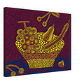 Yayoi Kusama canvas print — Fruit Basket (2) by Yayoi Kusama explores one of the artist’s recurring subjects: the abundance of ordinary fruit, 45x60 cm / 18x24″