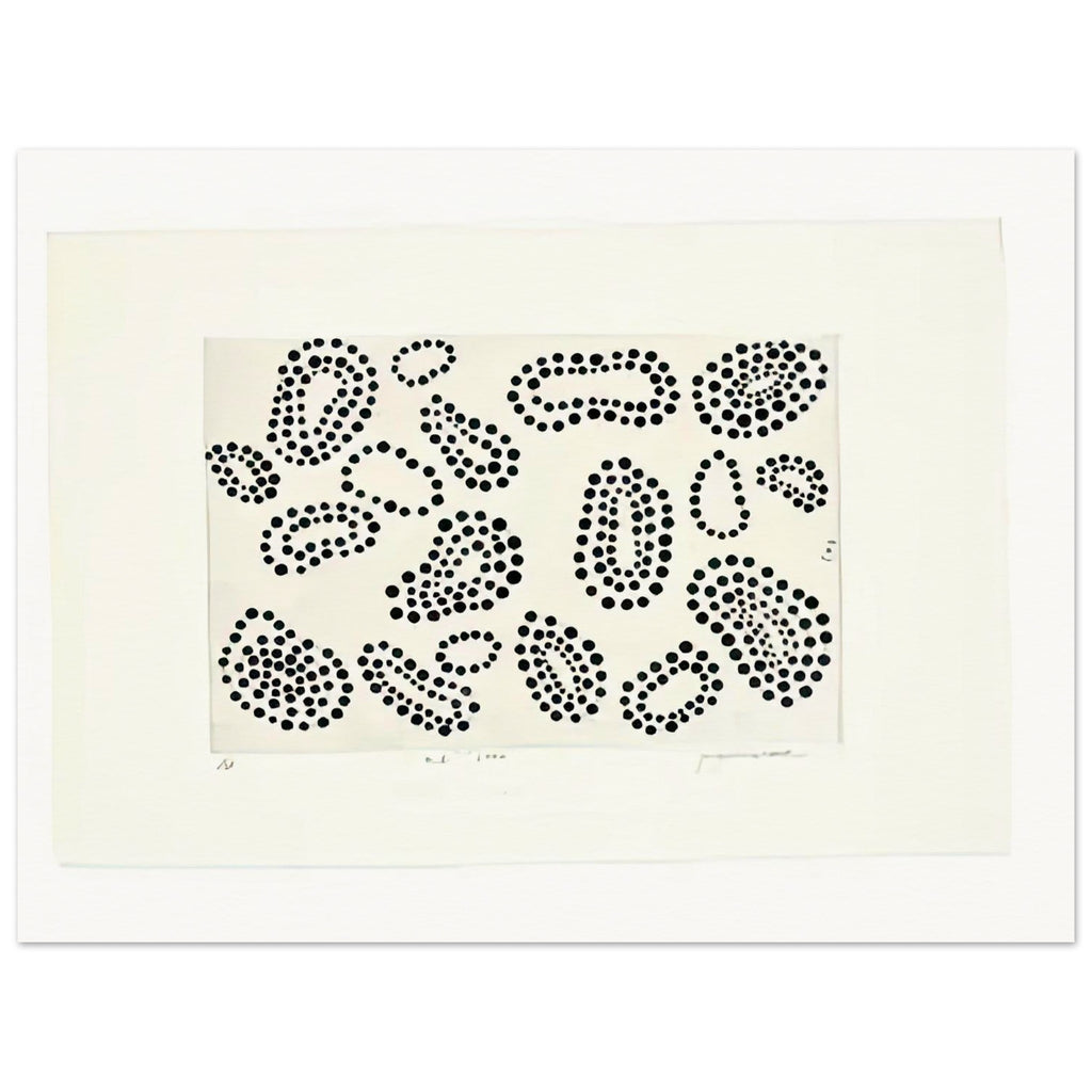 Yayoi Kusama poster — Polka Dots concentrates attention on one of Kusama’s most recognizable artistic building blocks: the repeated circle, 15x20 cm / 6x8″