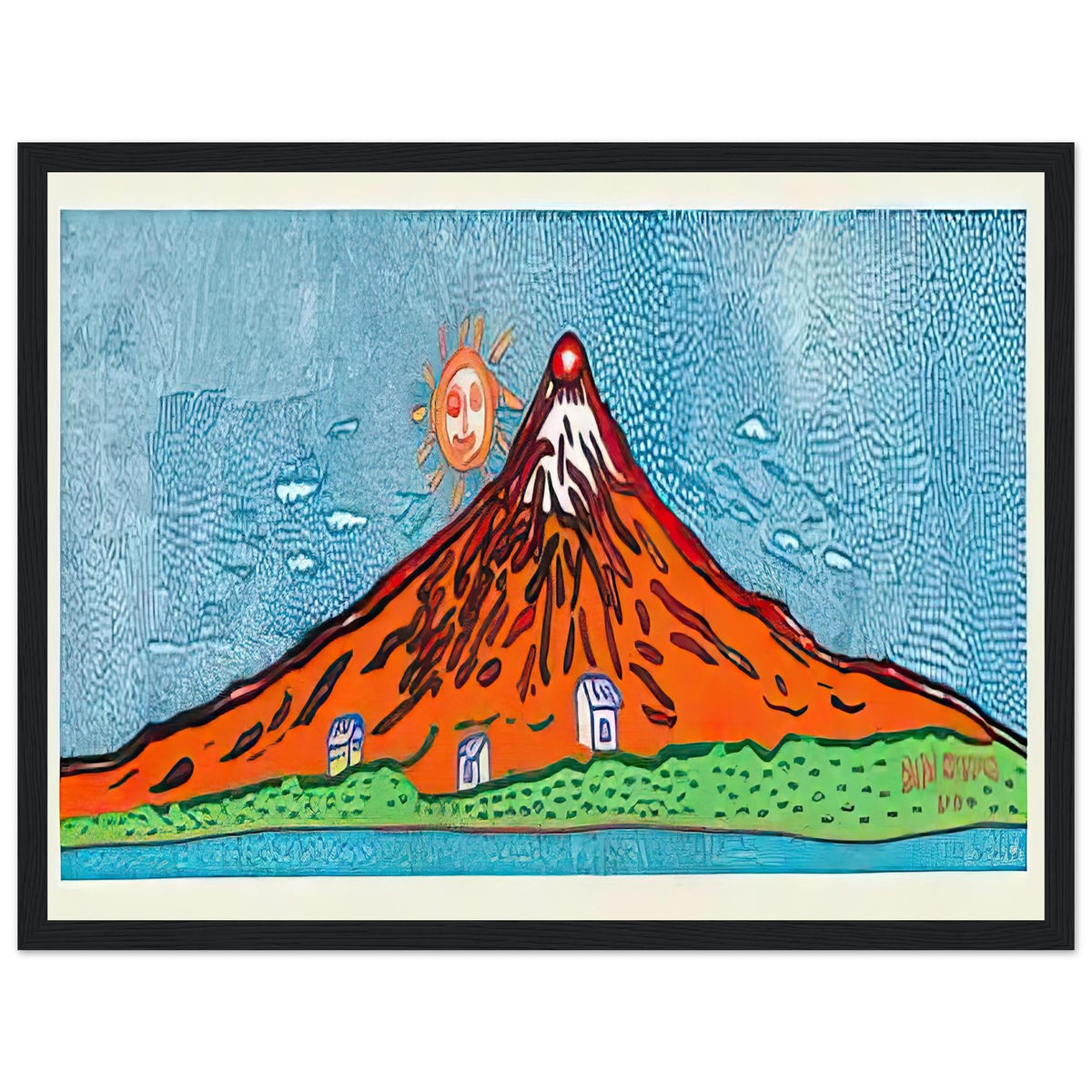Yayoi Kusama framed print — Mt, black frame, 30x40 cm / 12x16″