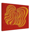 Yayoi Kusama canvas print — Dancing Pumpkin (YOR) [Kusama 321] presents the gourd as a figure in motion, 45x60 cm / 18x24″