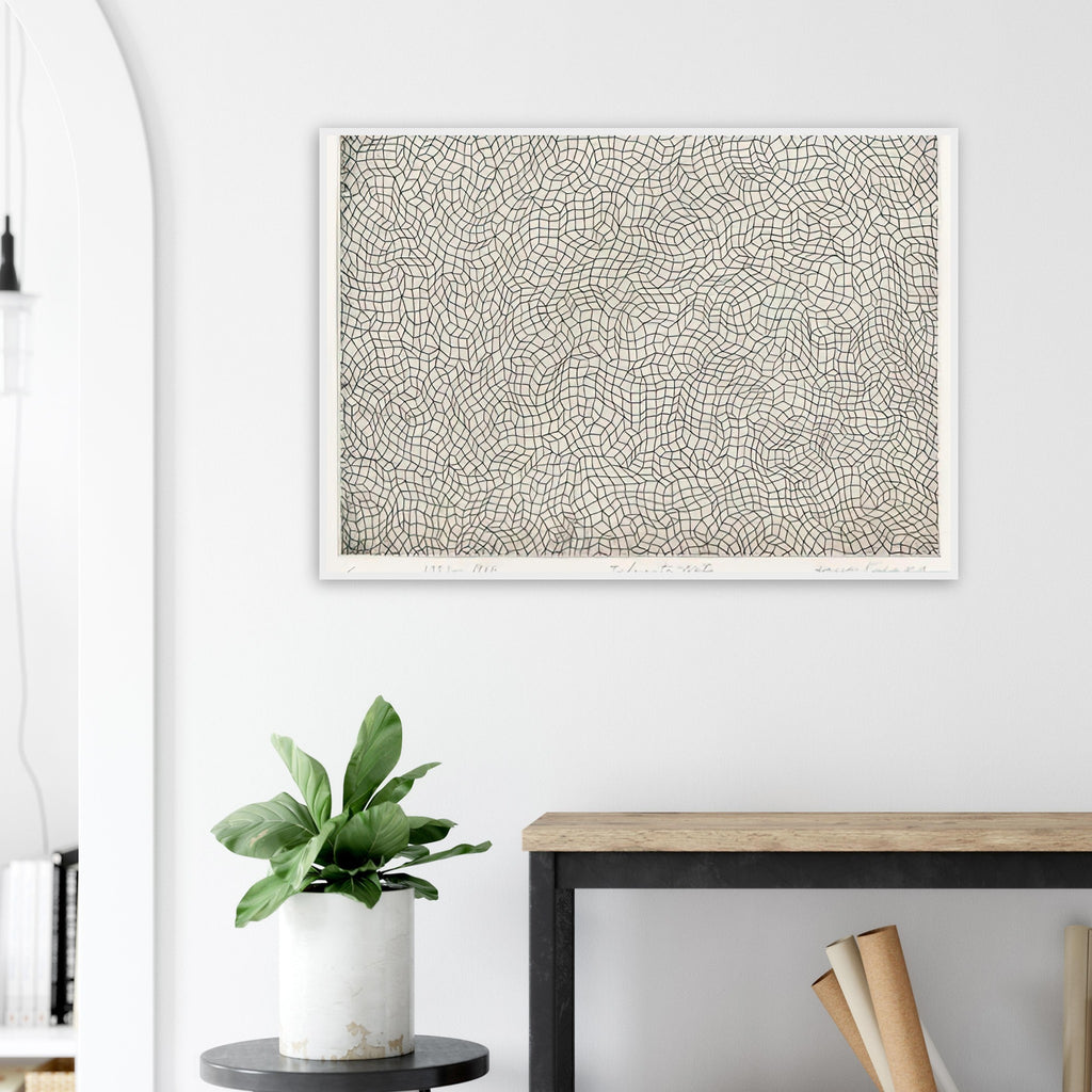 Yayoi Kusama framed print — Infinity Nets [Kusama 51] explores Kusama’s Infinity Net as a field built from countless repeated marks