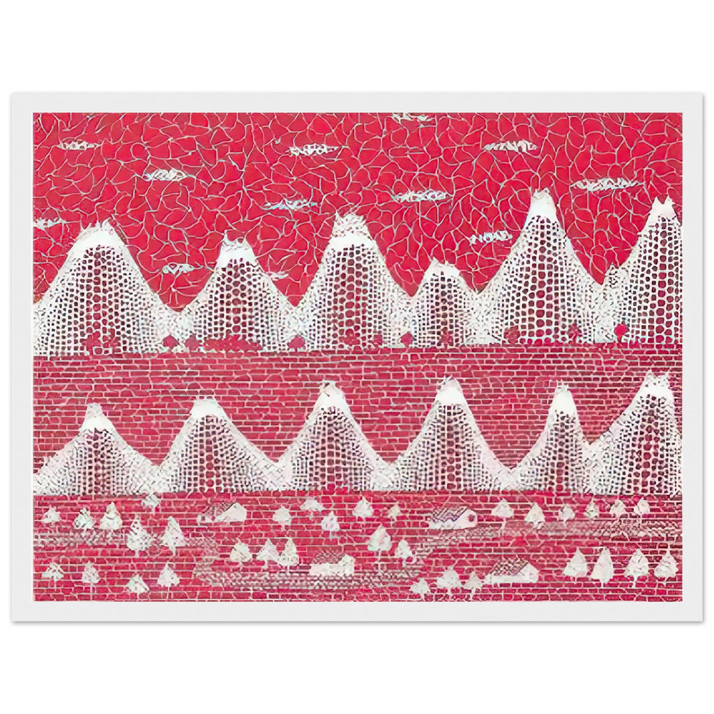 Yayoi Kusama framed print — The Shinano Road refers to a route through a region associated with Kusama’s native Nagano Prefecture, white frame, 30x40 cm / 12x16″