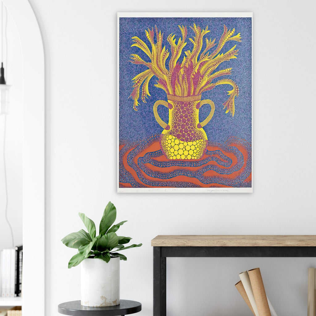 Yayoi Kusama poster — A second image labelled Flowers B appears in the upload, this time with the number 347