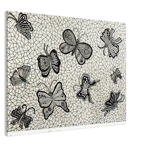 Yayoi Kusama canvas print — Butterflies draws on the delicate symmetry and movement of a familiar insect, a recurring subject in Kusama’s printmaking, 60x80 cm / 24x32″