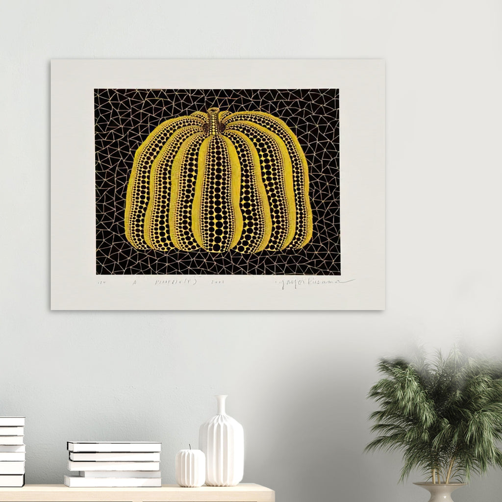 Yayoi Kusama poster — Pumpkin (Y) is one precisely named variation on Yayoi Kusama’s iconic pumpkin theme