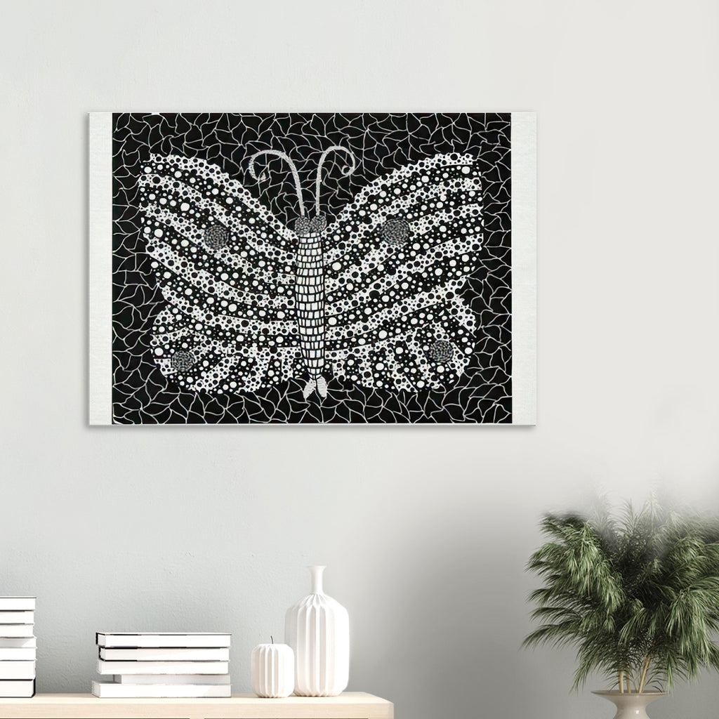 Yayoi Kusama canvas print — Butterfly [Kusama 18] by Yayoi Kusama takes the lightness of a butterfly and gives it graphic intensity through pattern