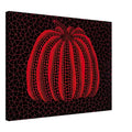 Yayoi Kusama canvas print — Pumpkin (RY) [Kusama 233] revisits Kusama’s best-known vegetable through the relationship between its distinctive form and repeating ornament, 45x60 cm / 18x24″