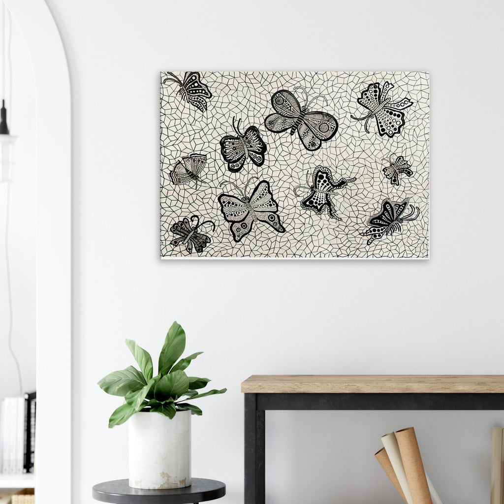 Yayoi Kusama canvas print — Butterflies draws on the delicate symmetry and movement of a familiar insect, a recurring subject in Kusama’s printmaking