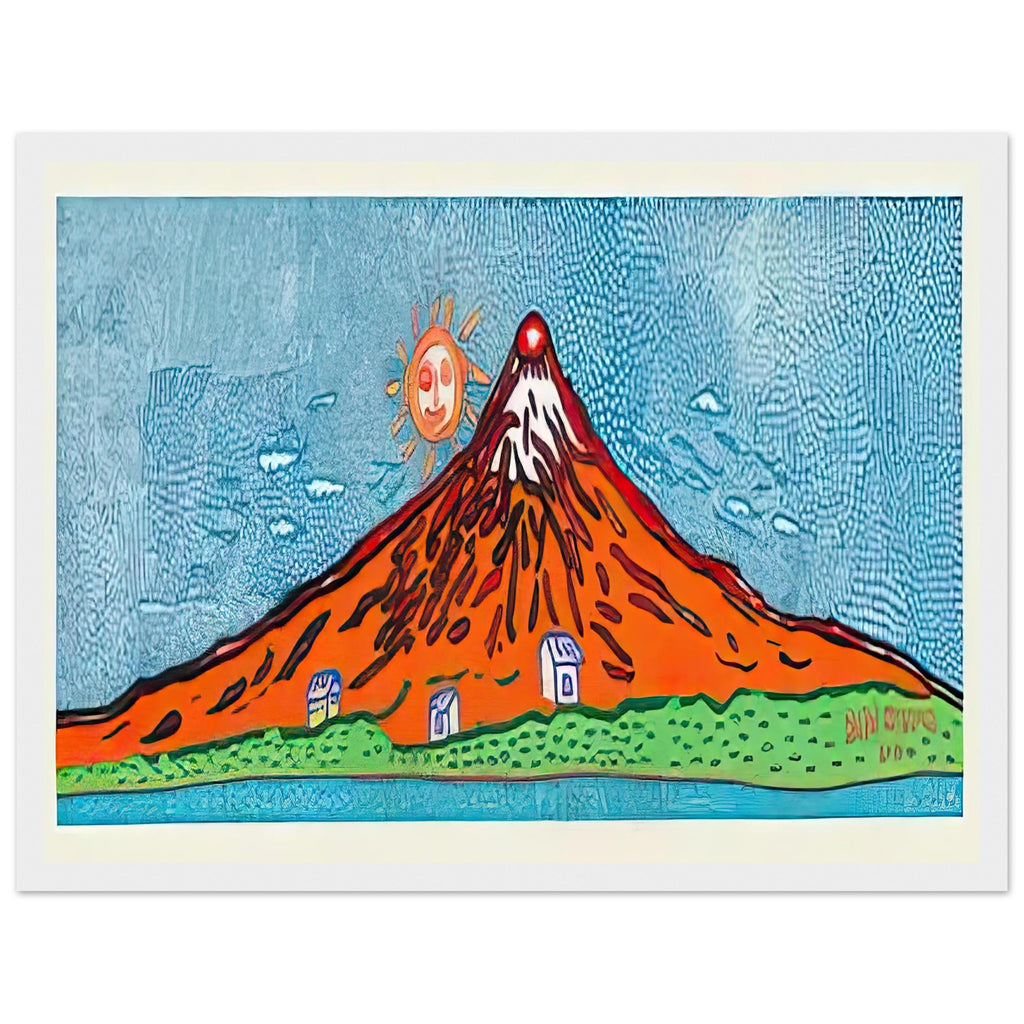 Yayoi Kusama framed print — Mt, white frame, 30x40 cm / 12x16″