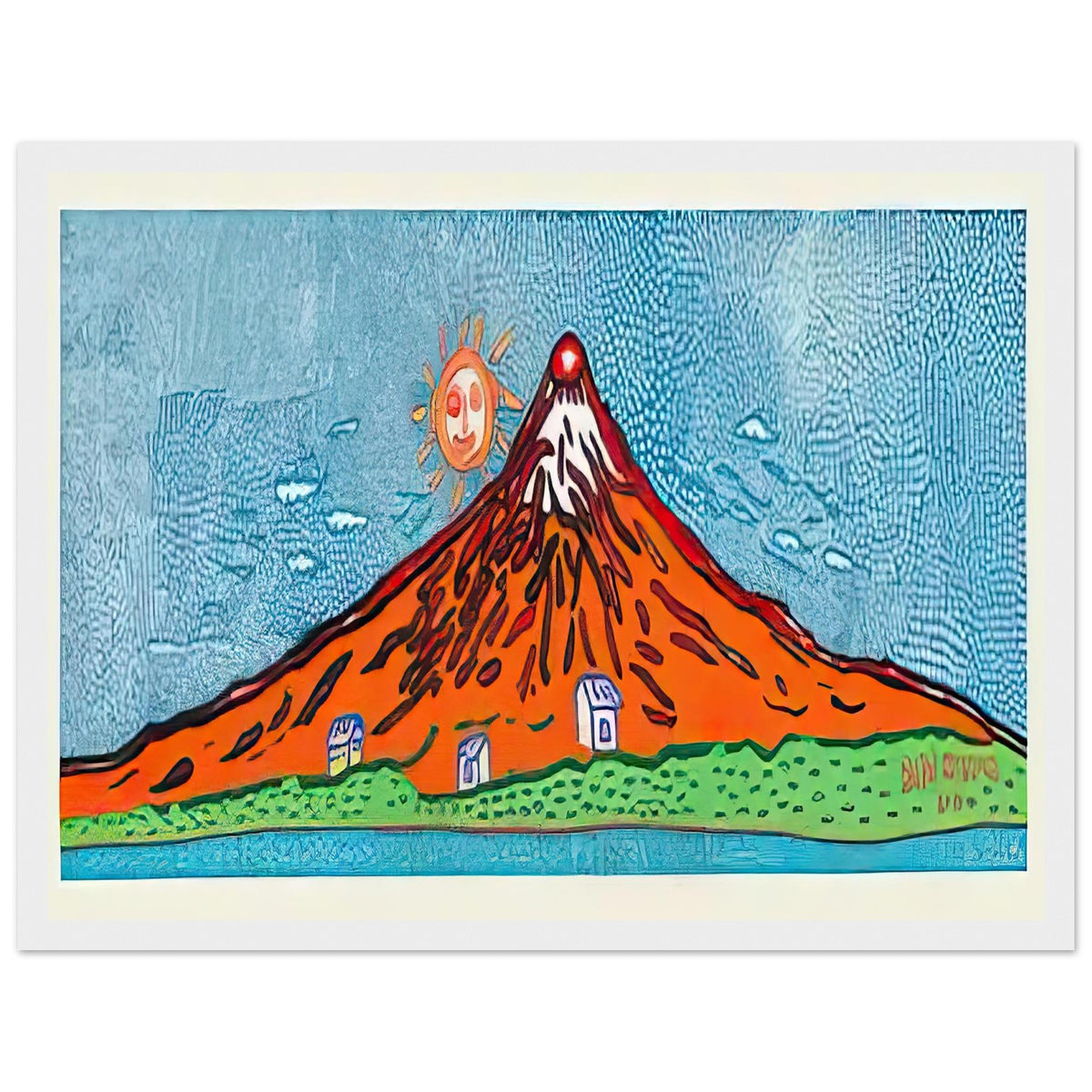 Yayoi Kusama framed print — Mt, white frame, 30x40 cm / 12x16″