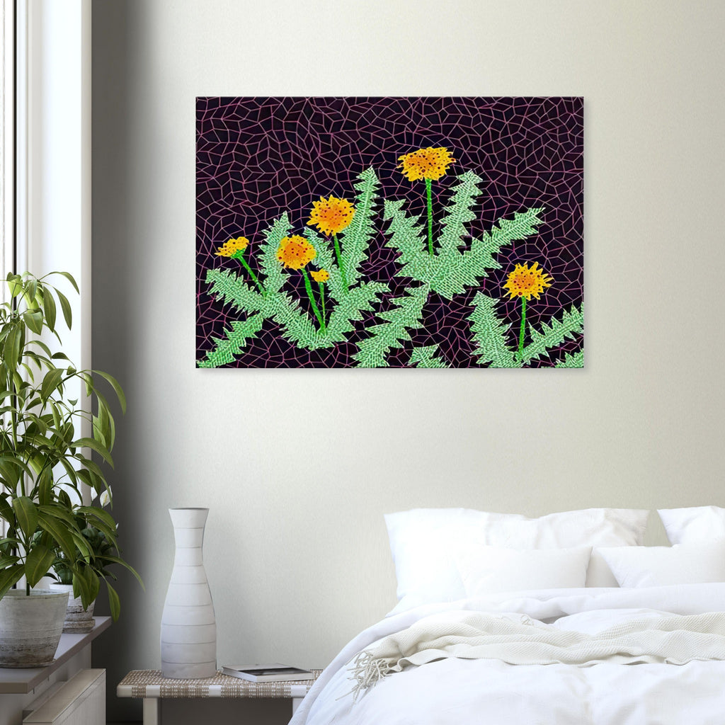 Yayoi Kusama canvas print — Dandelions [Kusama 85] approaches a common meadow flower as a subject worth close observation