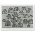 Yayoi Kusama framed print — Pumpkin Army (black and white) turns a single familiar vegetable into a collective presence, white frame, 30x40 cm / 12x16″