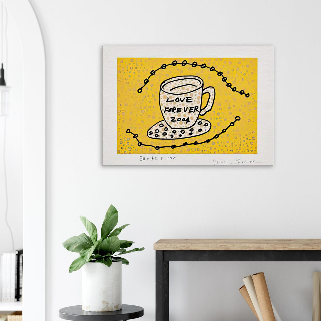 Yayoi Kusama canvas print — Morning Is Here (B) joins a series of compact 2004 prints in which the beginning of the day becomes a subject for personal symbols and tightly controlled graphic