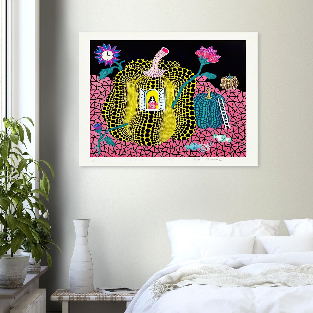 Yayoi Kusama poster — Hello (Image 1) is presented here as a poster based on Yayoi Kusama’s artwork