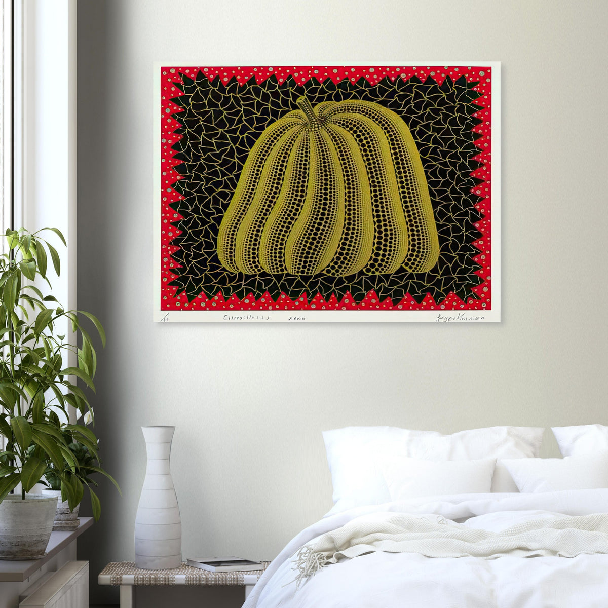 Yayoi Kusama poster — Citrouille I from Amour pour Toujours gives Kusama’s beloved pumpkin a celebratory role within a portfolio devoted to love