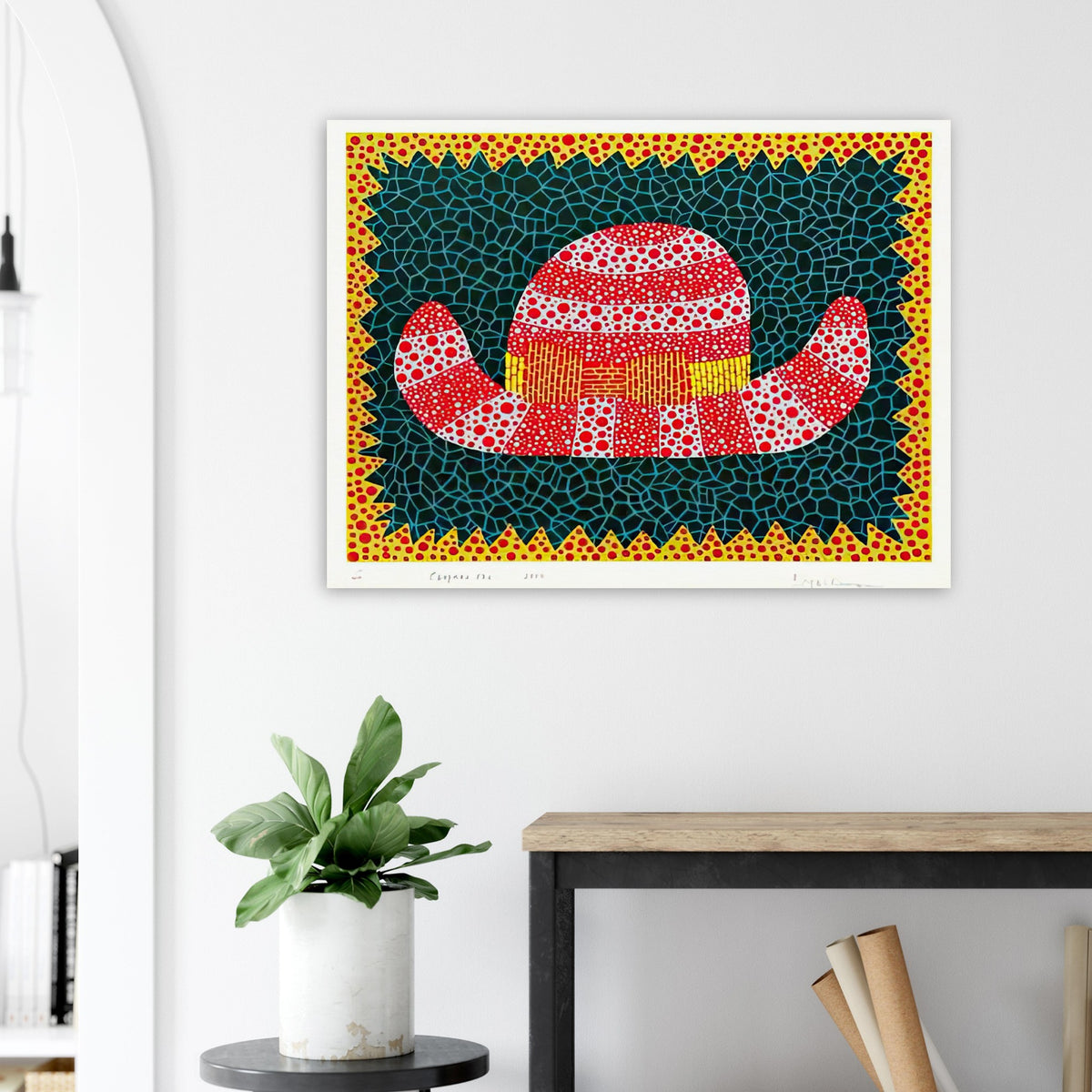 Yayoi Kusama poster — Chapeau I from Amour pour Toujours elevates a simple hat into a decorative, almost theatrical object