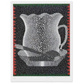 Yayoi Kusama framed print — In this monochrome Coffee Cup version, a humble drinking vessel becomes an arresting graphic subject, white frame, 30x40 cm / 12x16″