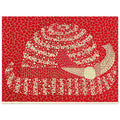 Yayoi Kusama poster — Hat (Red) presents a familiar accessory as an exercise in changing color and graphic character, 15x20 cm / 6x8″