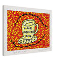 Yayoi Kusama canvas print — Morning Is Here (E) joins a series of compact 2004 prints in which the beginning of the day becomes a subject for personal symbols and tightly controlled graphic, 45x60 cm / 18x24″