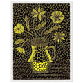 Yayoi Kusama framed print — A vase provides a stable container for an arrangement of organic forms, creating a classic still-life structure, white frame, 30x40 cm / 12x16″